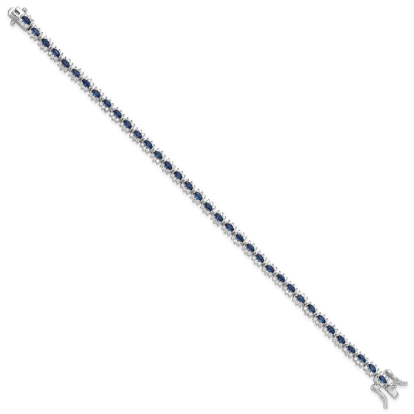 Rhodium-Plated Sterling Silver Bracelet - 7.5" Zirconia