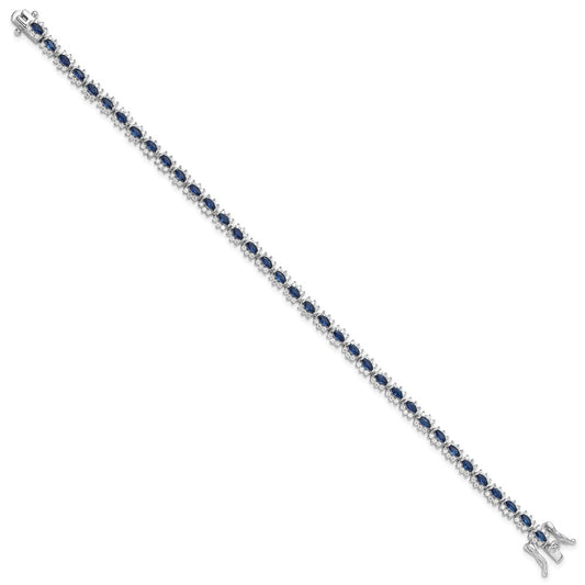 Exclusive Rhodium-Plated Sterling Silver Bracelet - 7.5" with Stylish Zirconia