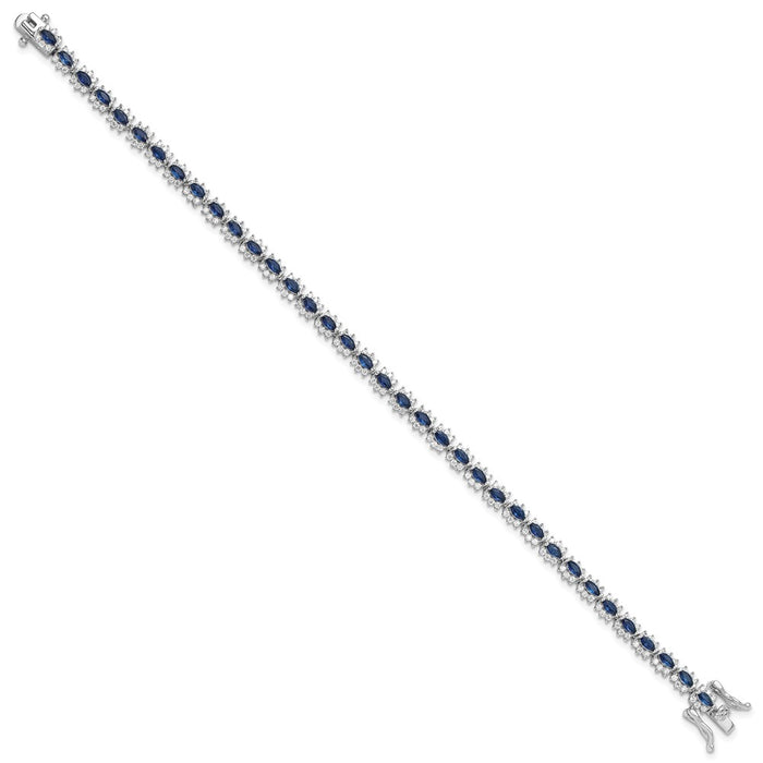Exclusive Rhodium-Plated Sterling Silver Bracelet - 7.5" with Stylish Zirconia-2