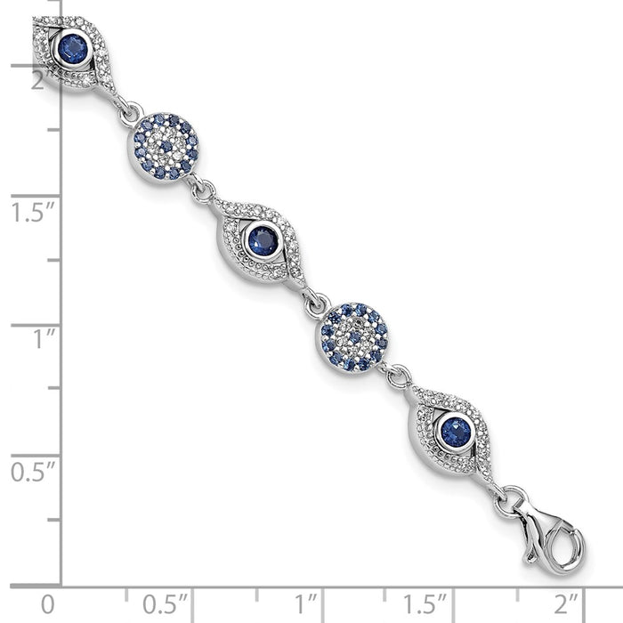 High-Quality Sterling Silver Evil Eye Bracelet - Stylish 7.25" + Extension-5