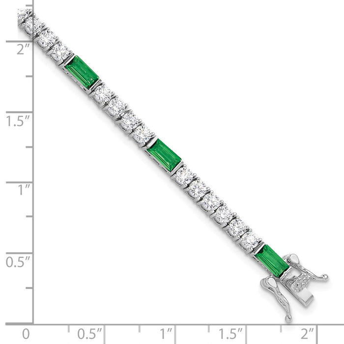 Buy Stylish Rhodium-Plated Sterling Silver Tennis Bracelet - 7.25" CZ Value-4