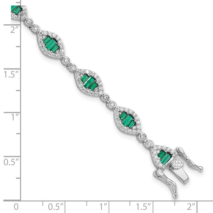 Buy Exclusive Rhodium-Plated Sterling Silver CZ Link Bracelet - Stylish & Affordable-4