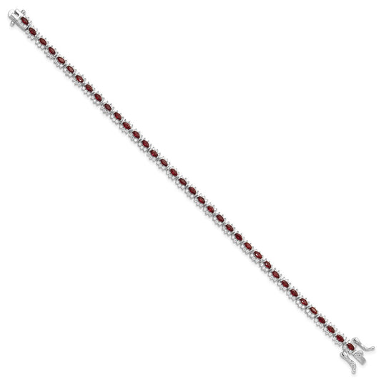 Buy Exclusive Rhodium-Plated Sterling Silver Bracelet - 7.5" with CZ Value