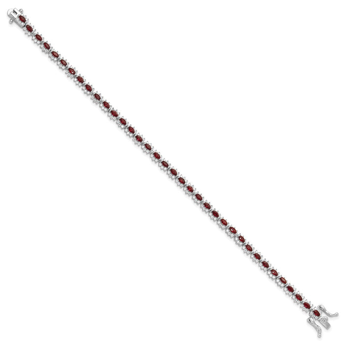 Buy Exclusive Rhodium-Plated Sterling Silver Bracelet - 7.5" with CZ Value-2