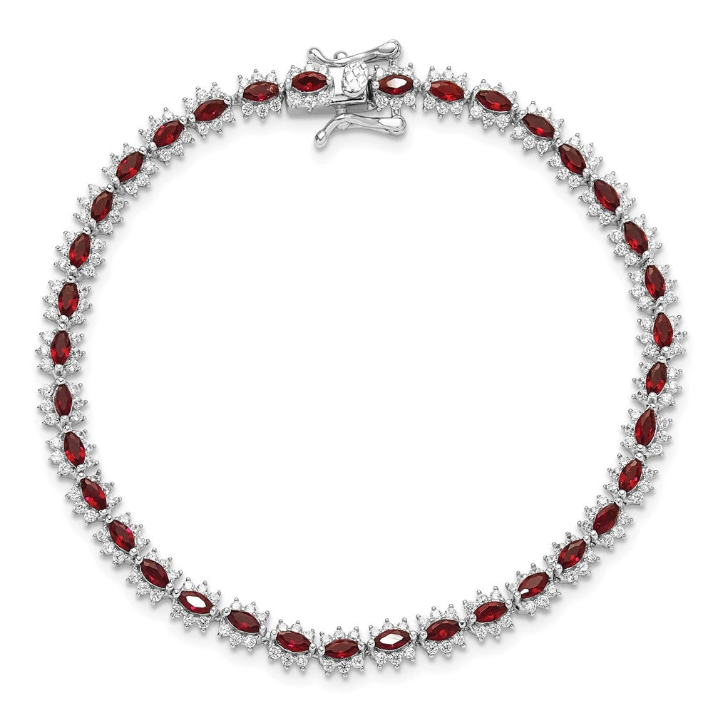 Buy Exclusive Rhodium-Plated Sterling Silver Bracelet - 7.5" with CZ Value