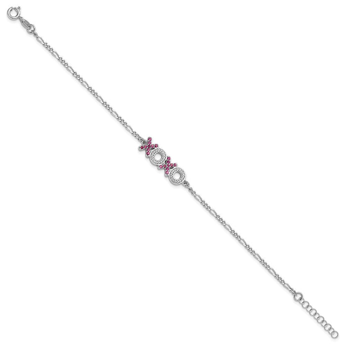 Buy Exclusive Sterling Silver Rhodium-Plated CZ Bracelet - 7.25" + 1" Extender-2
