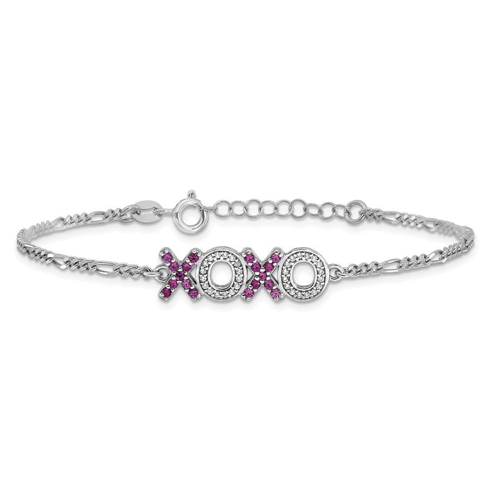 Buy Exclusive Sterling Silver Rhodium-Plated CZ Bracelet - 7.25" + 1" Extender-3