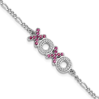 Buy Exclusive Sterling Silver Rhodium-Plated CZ Bracelet - 7.25" + 1" Extender