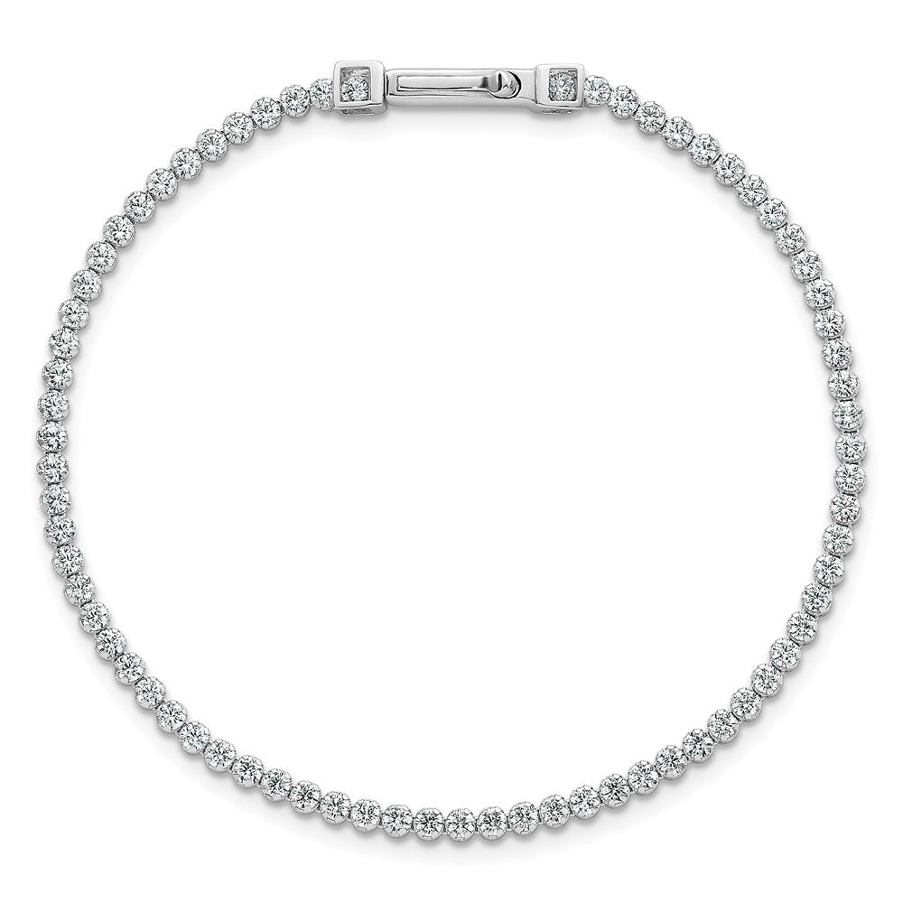 Shop Stylish 2.5mm CZ Tennis Bracelet - 7.5 Inches in Rhodium-Plated Silver