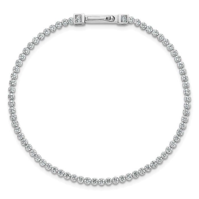 Shop Stylish 2.5mm CZ Tennis Bracelet - 7.5 Inches in Rhodium-Plated Silver-4