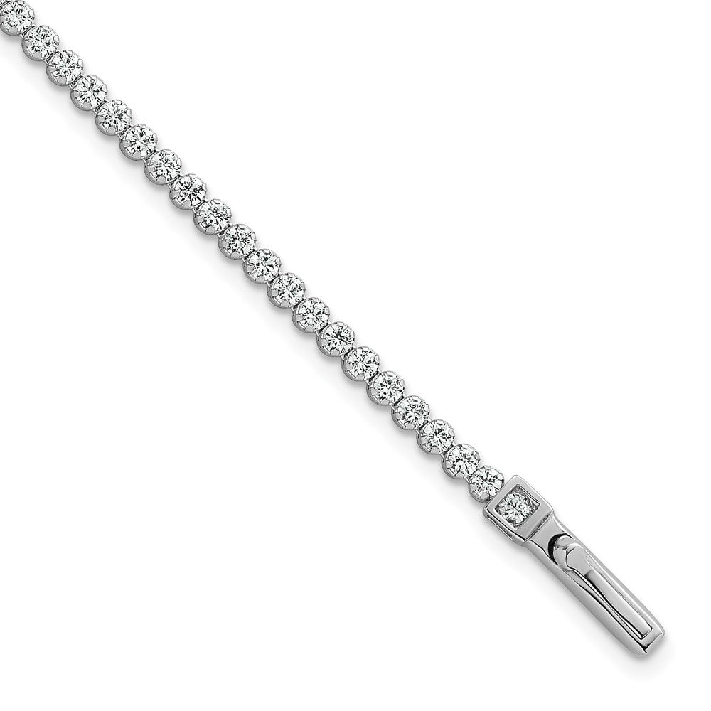 Shop Stylish 2.5mm CZ Tennis Bracelet - 7.5 Inches in Rhodium-Plated Silver