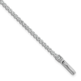 Shop Stylish 2.5mm CZ Tennis Bracelet - 7.5 Inches in Rhodium-Plated Silver