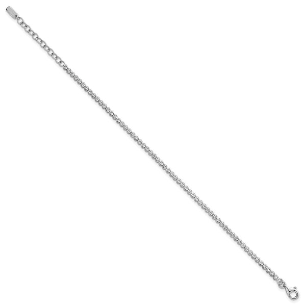 2.5mm CZ Tennis Bracelet in Sterling Silver - 6.25in + Extender