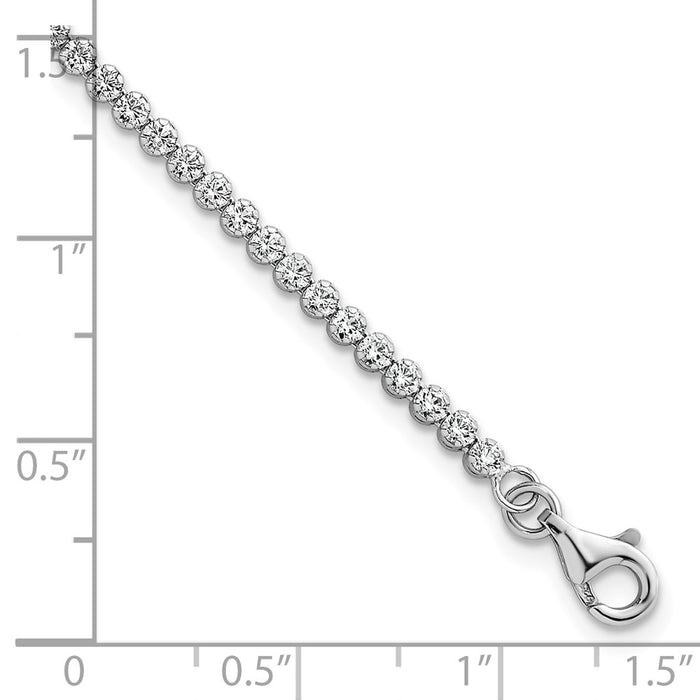 Buy Stylish 2.5mm CZ Tennis Bracelet in Sterling Silver - 6.25in + Extender-5