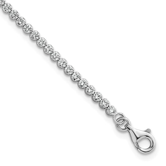 Buy Stylish 2.5mm CZ Tennis Bracelet in Sterling Silver - 6.25in + Extender