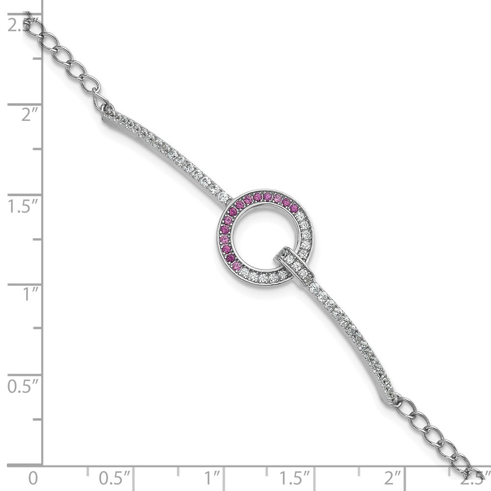 Buy Exclusive Rhodium-Plated Sterling Silver Bracelet - Stylish 7.25" with CZ