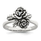 Buy Exclusive Antiqued Polished Sterling Silver CZ Floral Ring - Size 7, Stylish Value-2
