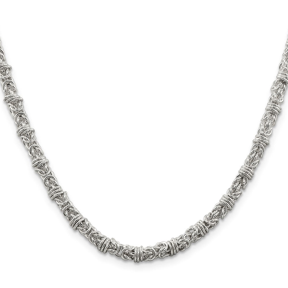 Buy 4mm Elegant Byzantine Chain in High-Quality Sterling Silver - Stylish Value!