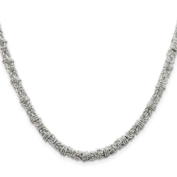 Buy 4mm Elegant Byzantine Chain in High-Quality Sterling Silver - Stylish Value!-2