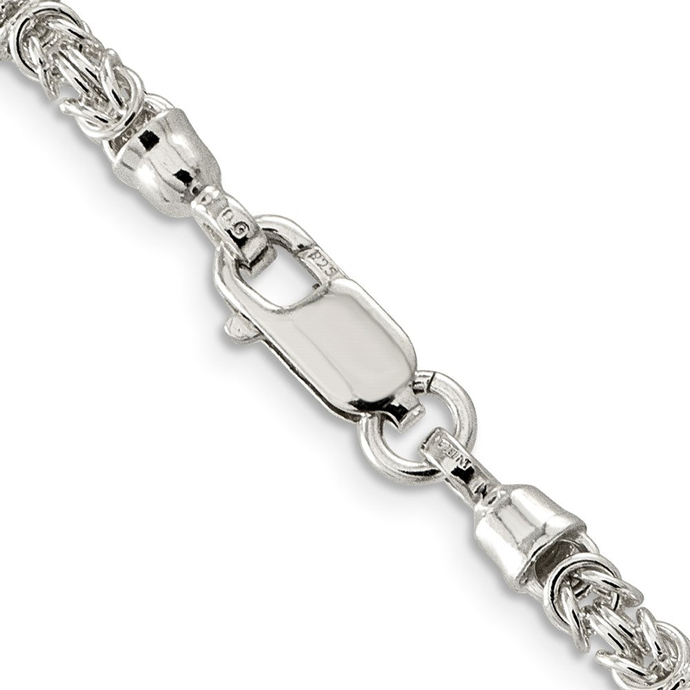 Buy 4mm Elegant Byzantine Chain in High-Quality Sterling Silver - Stylish Value!