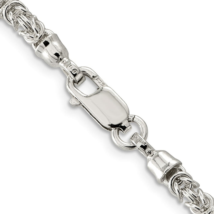 Buy 4mm Elegant Byzantine Chain in High-Quality Sterling Silver - Stylish Value!-3