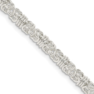 High-Quality 4mm Sterling Silver Fancy Byzantine Chain - Stylish & Affordable!