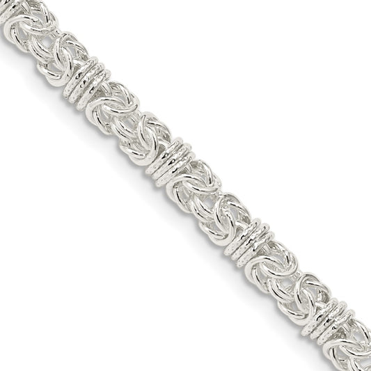 High-Quality 4mm Sterling Silver Fancy Byzantine Chain - Stylish & Affordable!