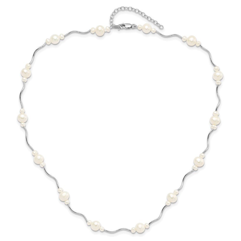 Buy Stylish 16-Inch Rhodium-Plated Necklace with 13 Freshwater Pearls