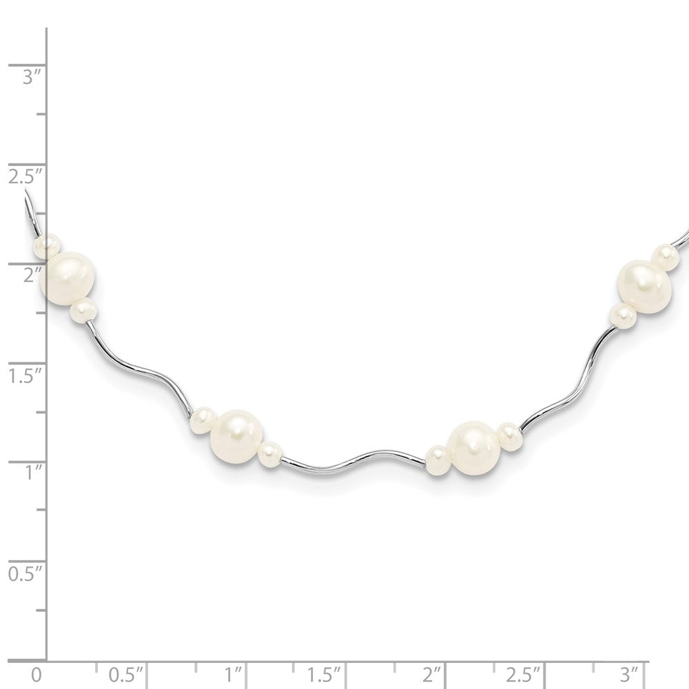 Buy Stylish 16-Inch Rhodium-Plated Necklace with 13 Freshwater Pearls