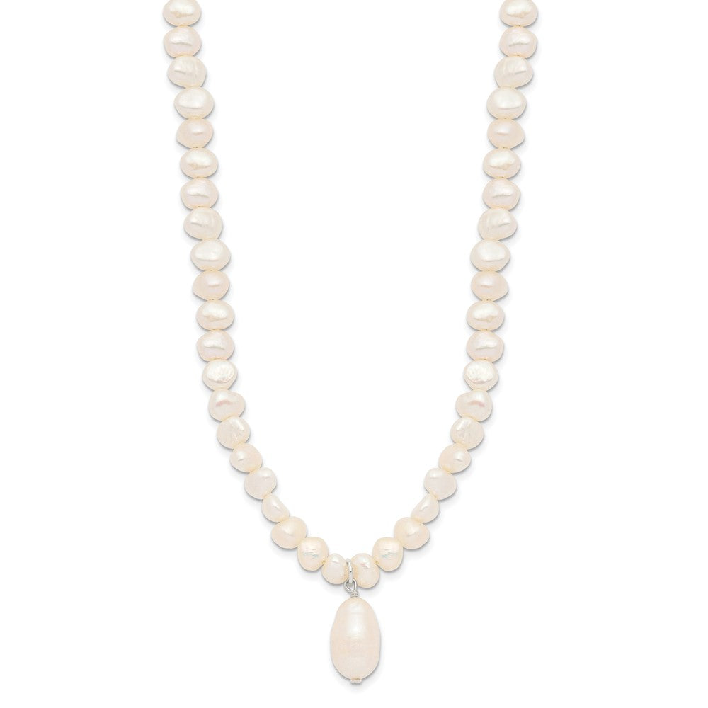 Buy Exclusive 18-Inch Sterling Silver Freshwater Pearl Drop Necklace - Stylish Value