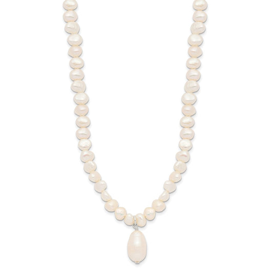 Buy Exclusive 18-Inch Sterling Silver Freshwater Pearl Drop Necklace - Stylish Value