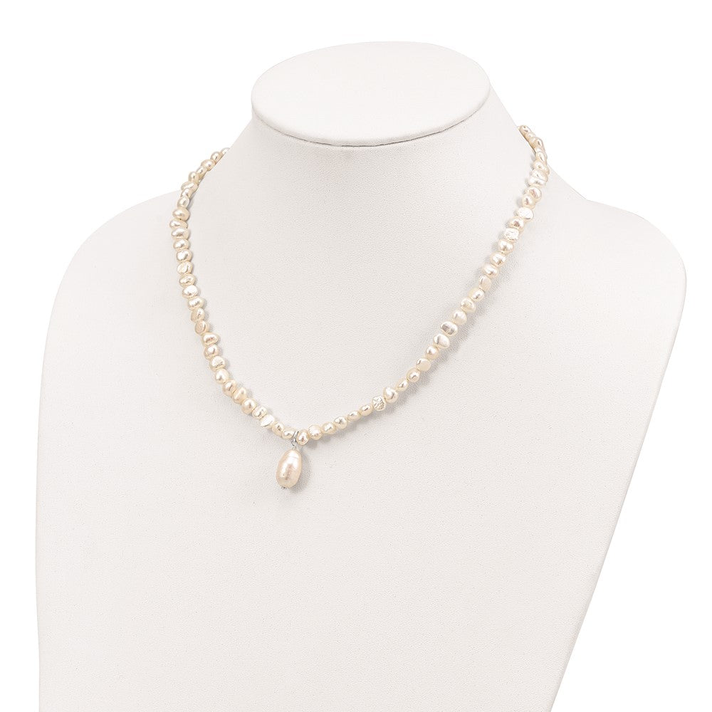 Buy Exclusive 18-Inch Sterling Silver Freshwater Pearl Drop Necklace - Stylish Value