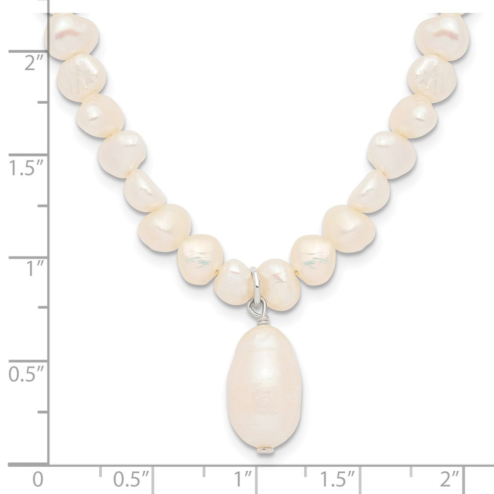 Buy Exclusive 18-Inch Sterling Silver Freshwater Pearl Drop Necklace - Stylish Value