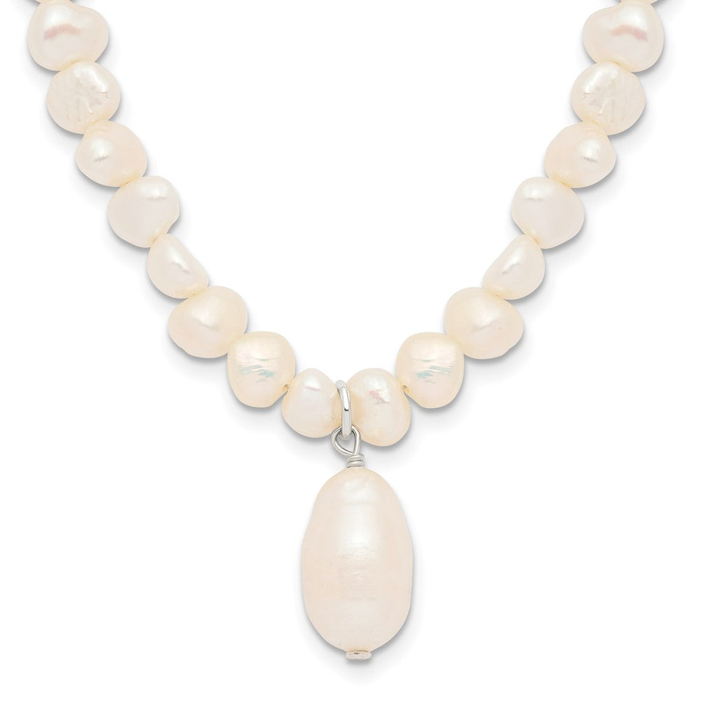 Buy Exclusive 18-Inch Sterling Silver Freshwater Pearl Drop Necklace - Stylish Value