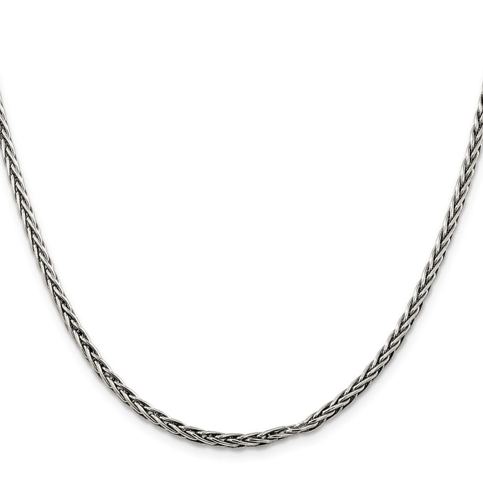 Buy Exclusive 3.25mm Antiqued Sterling Silver Solid Square Spiga Chain - Stylish Value!-2