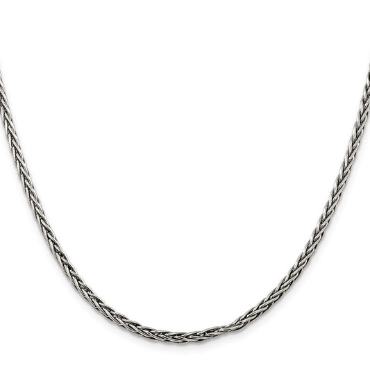 Buy Exclusive 3.25mm Antiqued Sterling Silver Square Spiga Chain - Stylish Value