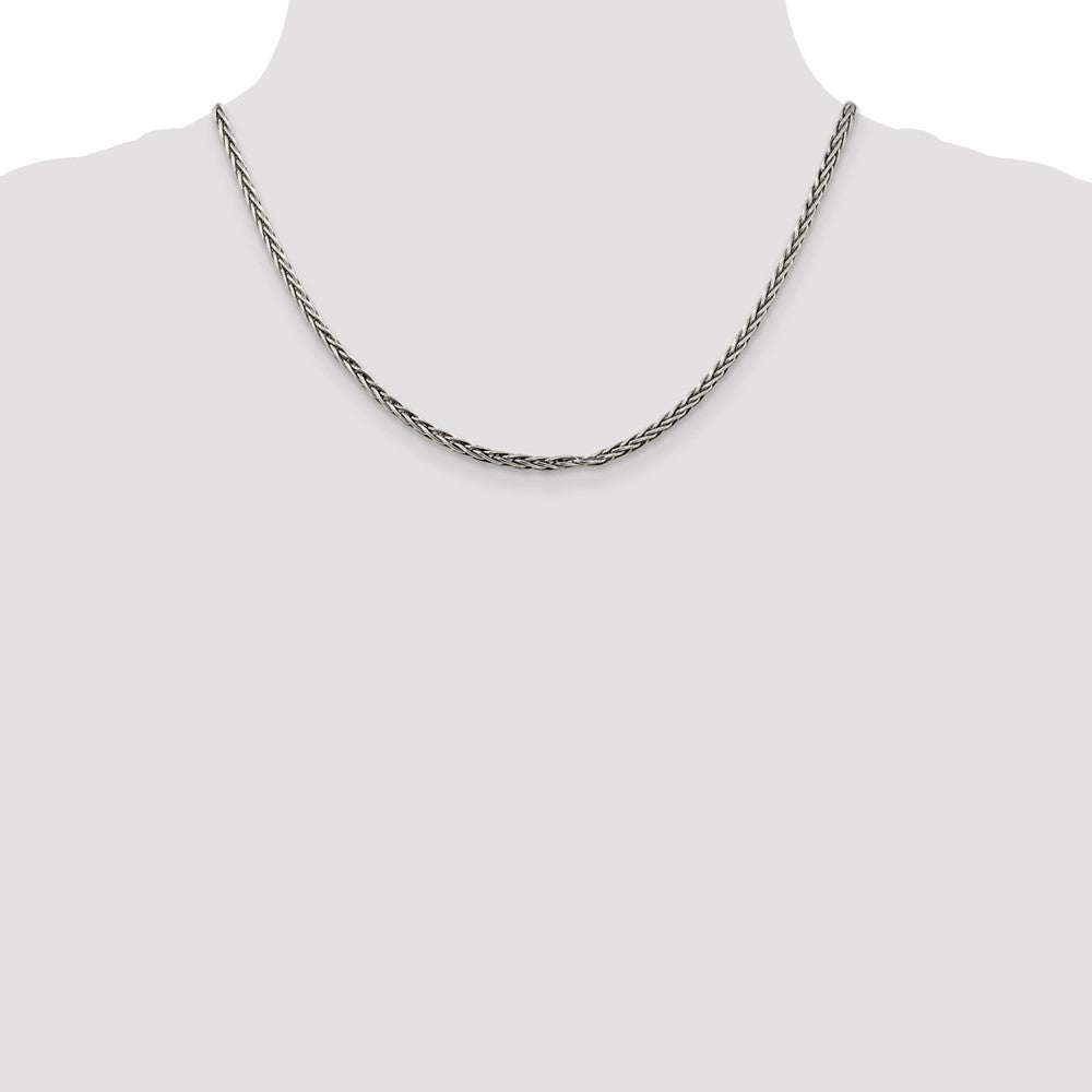 Buy Exclusive 3.25mm Antiqued Sterling Silver Solid Square Spiga Chain - Stylish Value!