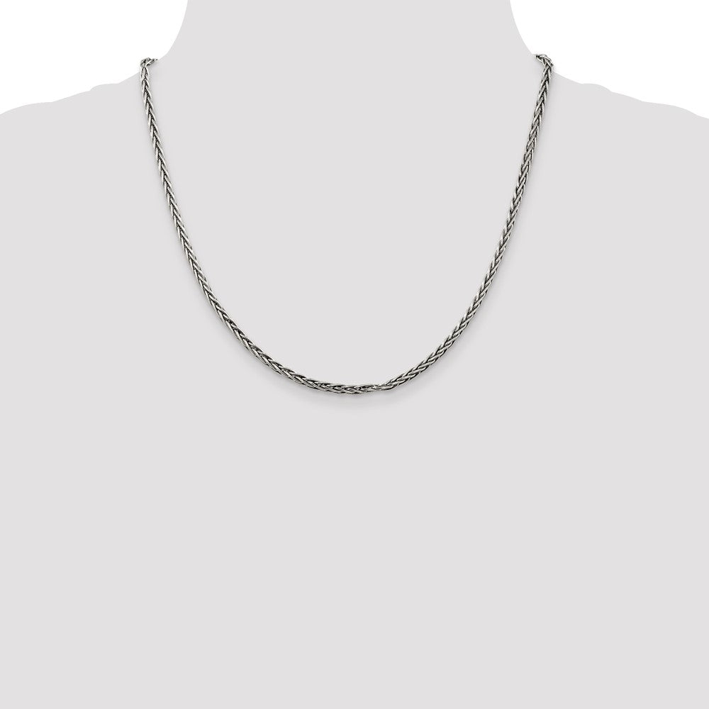 Buy Exclusive 3.25mm Antiqued Sterling Silver Square Spiga Chain - Stylish Value