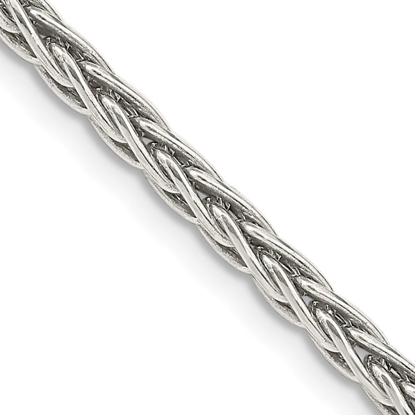 3.25mm Antiqued Sterling Silver Square Spiga Chain