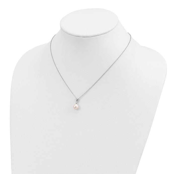 Buy Exclusive 17-Inch Sterling Silver Necklace & Earrings Set with 7-8mm Pearls-4