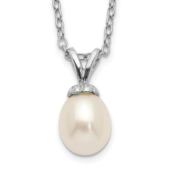 Exclusive 14K Rhodium-Plated Necklace with 6-7mm Pearls - Affordable Luxury