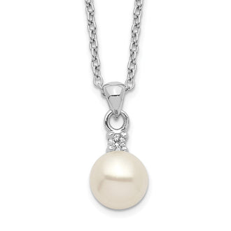 Buy Stylish Rhodium-Plated Sterling Silver Necklace with 6-7mm Pearls
