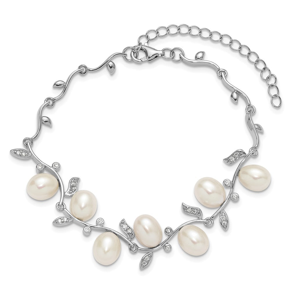 Shop Stylish Sterling Silver Bracelet: 7-Inch with 6-8mm Freshwater Pearls