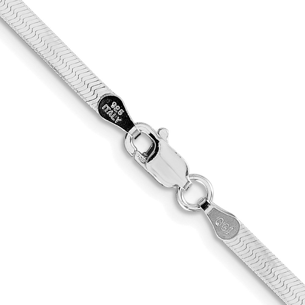 High-Quality Rhodium-Plated 3mm Sterling Silver Herringbone Chain - Stylish Value