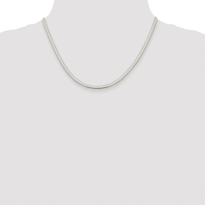 Buy Stylish Rhodium-Plated 3mm Sterling Silver Magic Herringbone Chain-4
