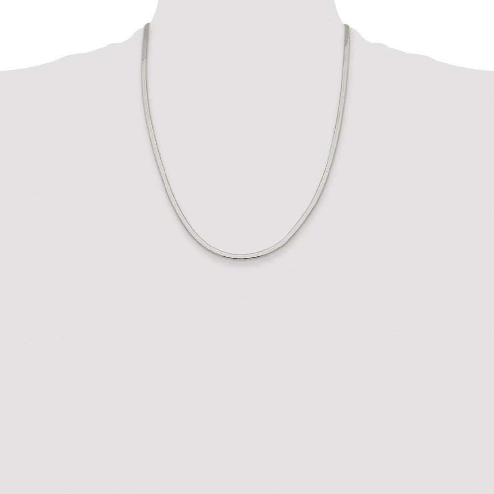 Exclusive Rhodium-Plated 3mm Sterling Silver Magic Herringbone Chain - Stylish Value!