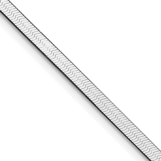 Buy Stylish 3mm Rhodium-Plated Sterling Silver Herringbone Chain - Affordable Luxury!