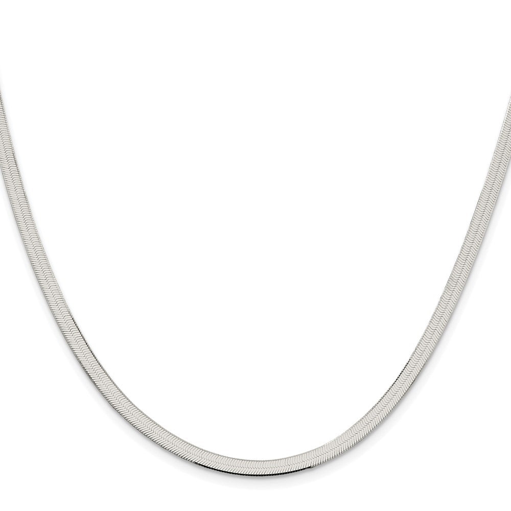 Buy Stylish 3.5mm Rhodium-Plated Sterling Silver Magic Herringbone Chain