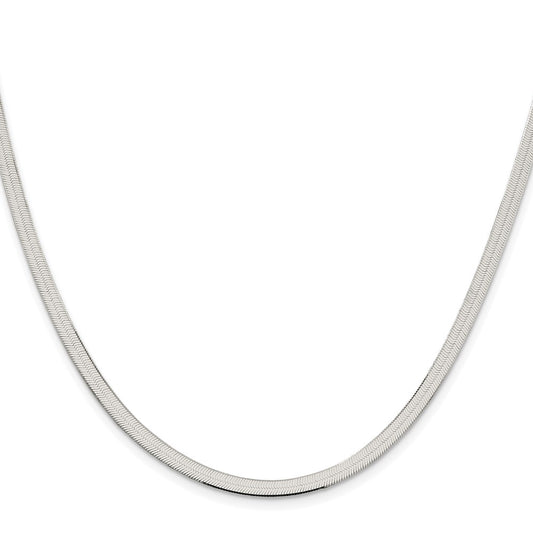 Buy Stylish 3.5mm Rhodium-Plated Sterling Silver Magic Herringbone Chain