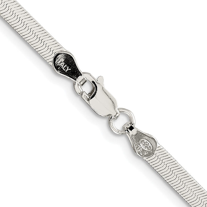 Buy Stylish 3.5mm Rhodium-Plated Sterling Silver Magic Herringbone Chain-3